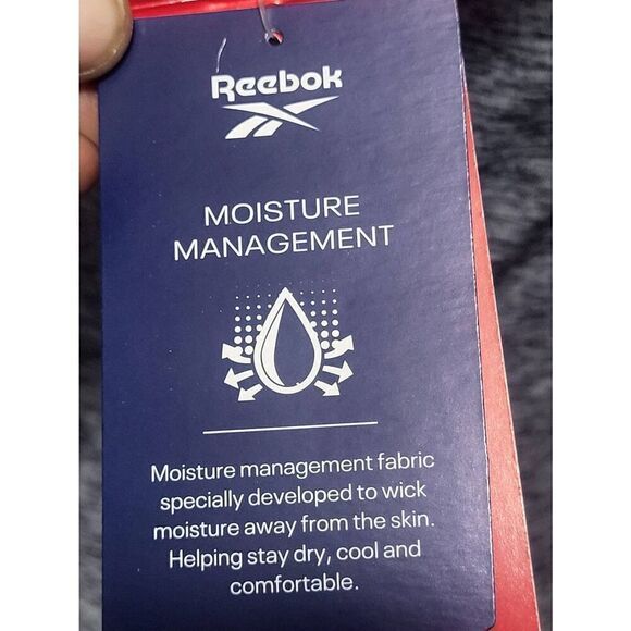 REEBOK Fired Up Vector Brushback Quietshade Heather Womens Hoodie Sz S NEW - Picture 8 of 15